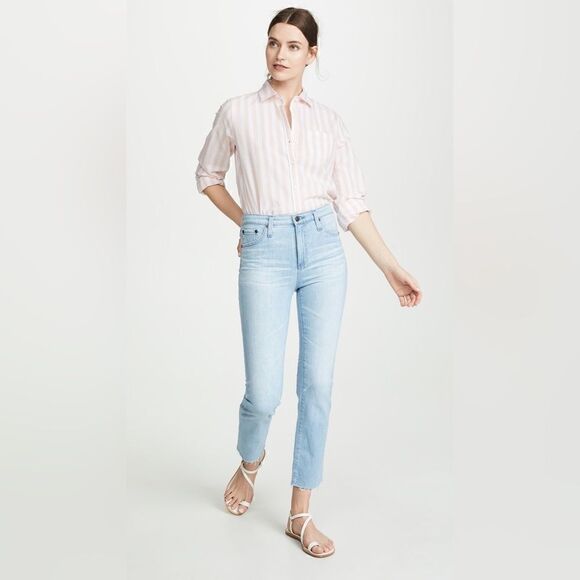 Isabelle Straight Leg Crop Jeans Light Wash Size 24 - Picture 1 of 5